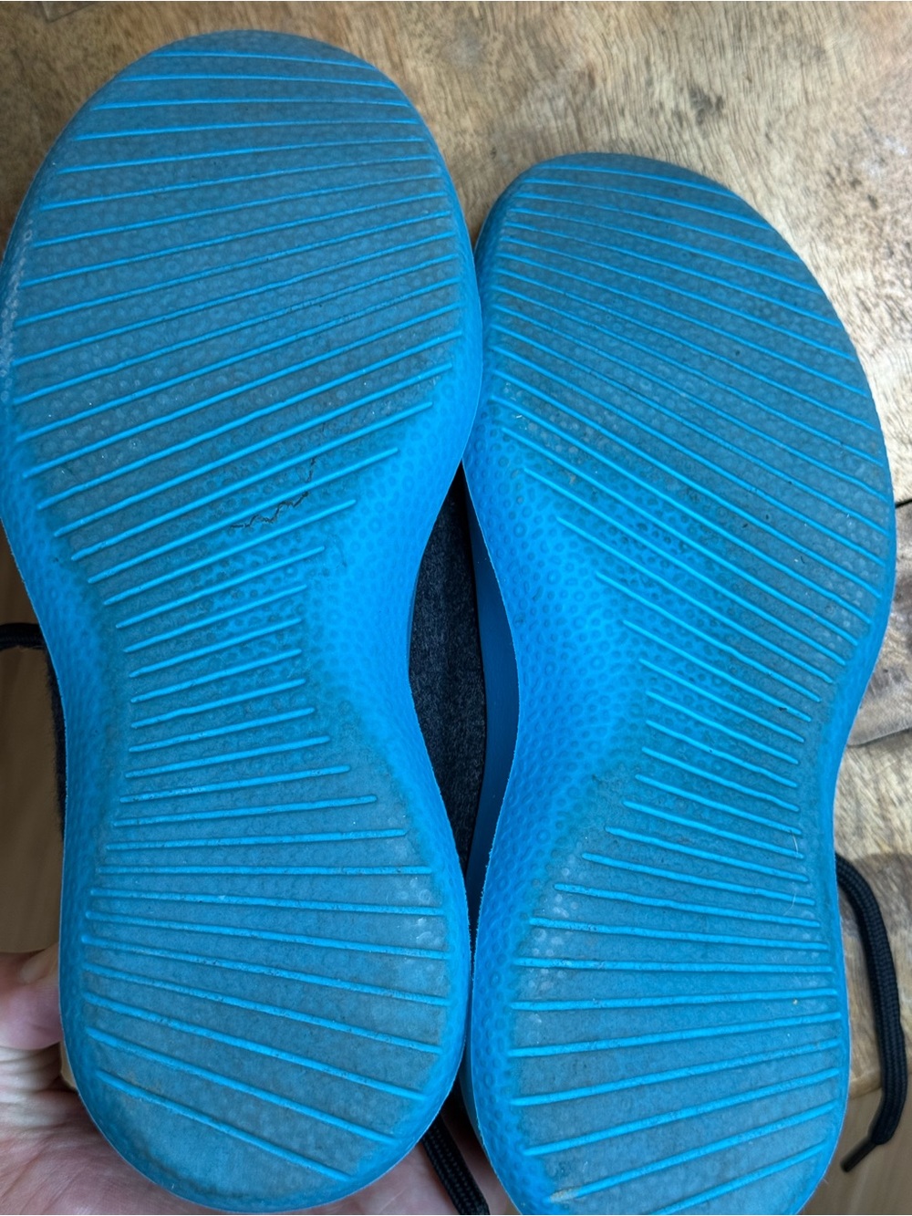 Allbirds Wool Sneakers with Blue Sole and Pink Eyelets - Picture 3 of 4